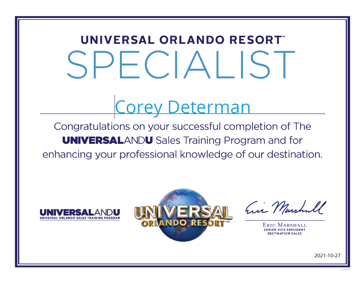 Universal Orlando Resort Specialist